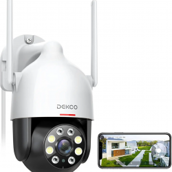 DEKCO 3MP PTZ WiFi Camera Outdoor Wireless Security Dome Camera Motion Detection 2-Way Audio Full Color Night Vision CCTV Camera
